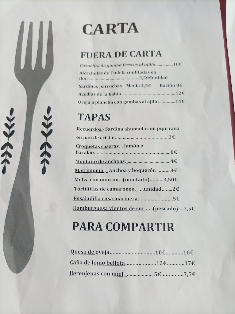 El Flor Taberna Gaditana — Carta