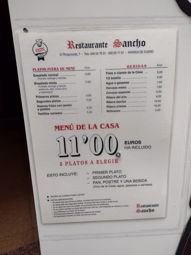 Sancho — Carta