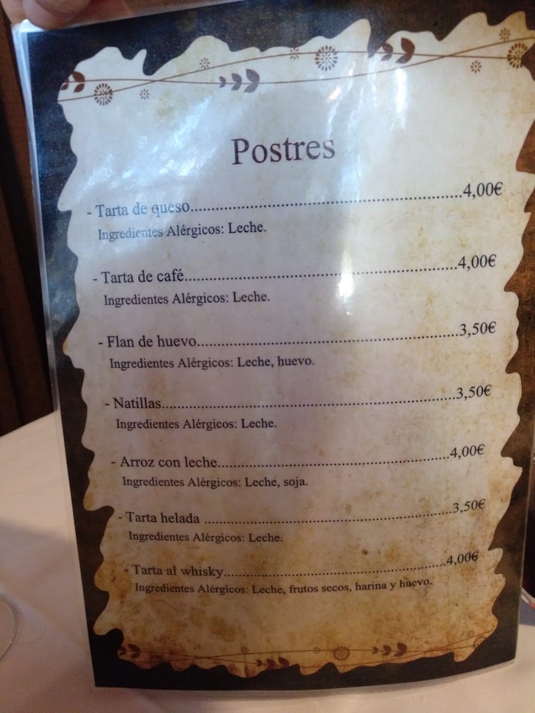 Meson El Portiel — Carta
