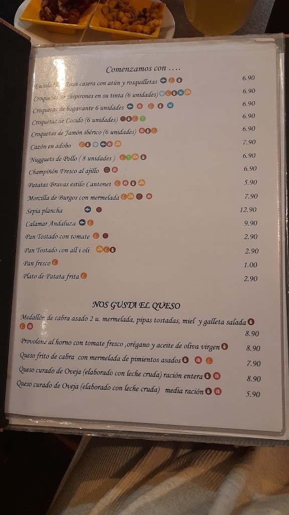 Bar Restaurante El Cantonet — Carta