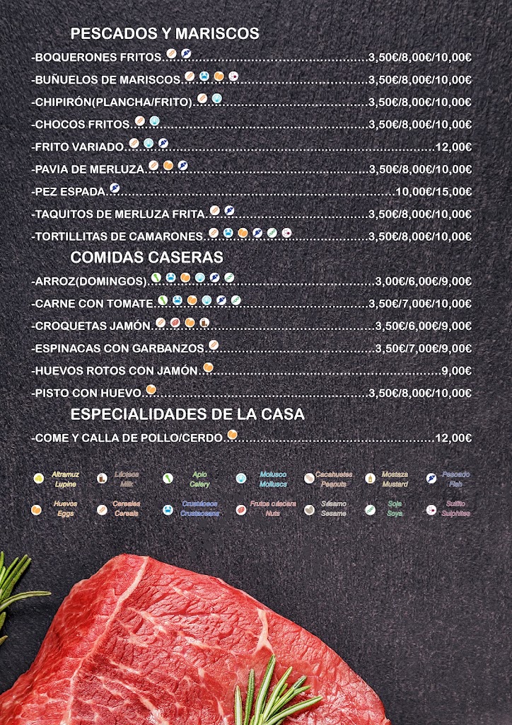 Bar Restaurante Come y Calla — Carta