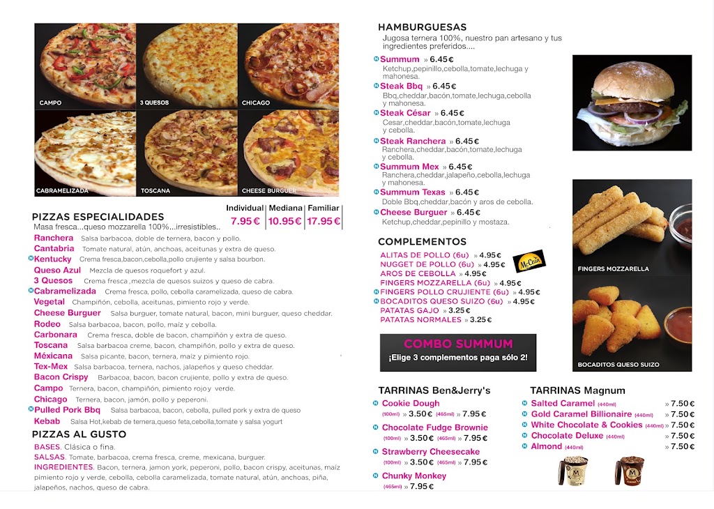 Summum Pizza — Carta