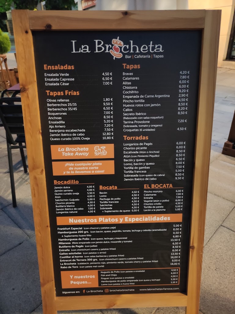 La Brocheta — Carta