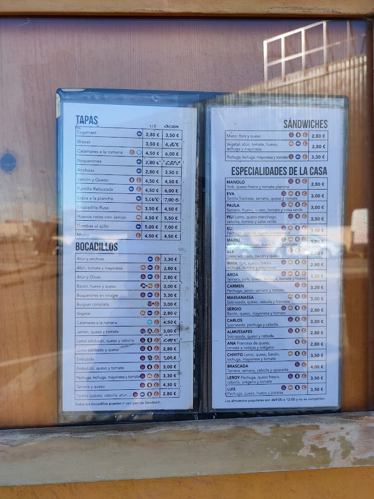 Bar La Nave — Carta