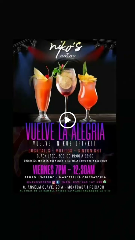 Niko's Drinks "Bar Musical" — Carta