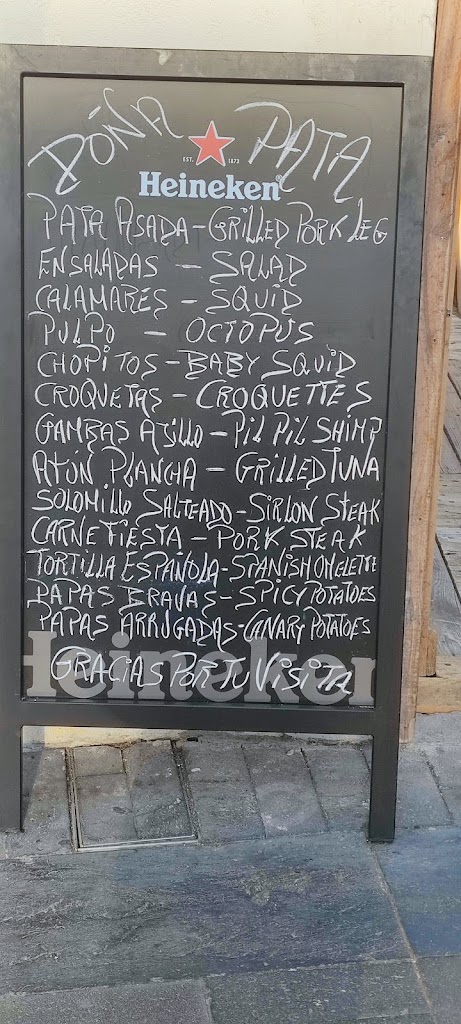 Bar Dona Pata — Carta