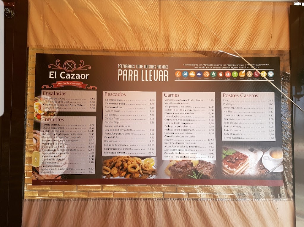 Meson Restaurante El Cazaor — Carta