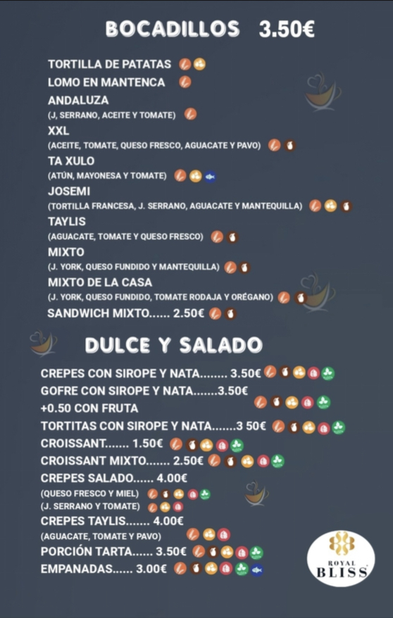 Cafe y Copas TAYLIS — Carta