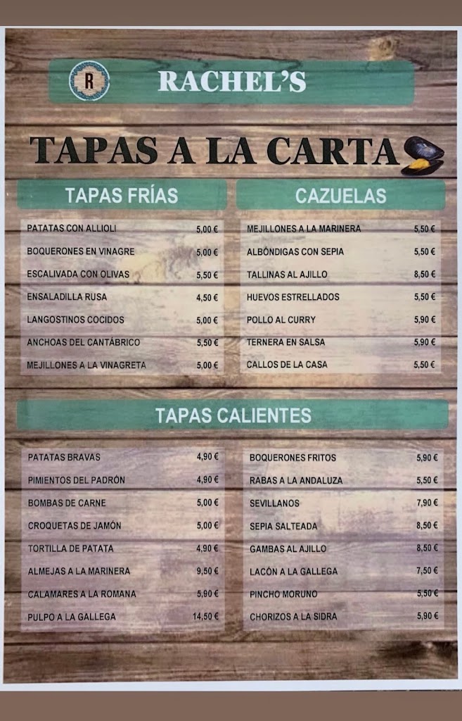 RACHEL'S BAR — Carta