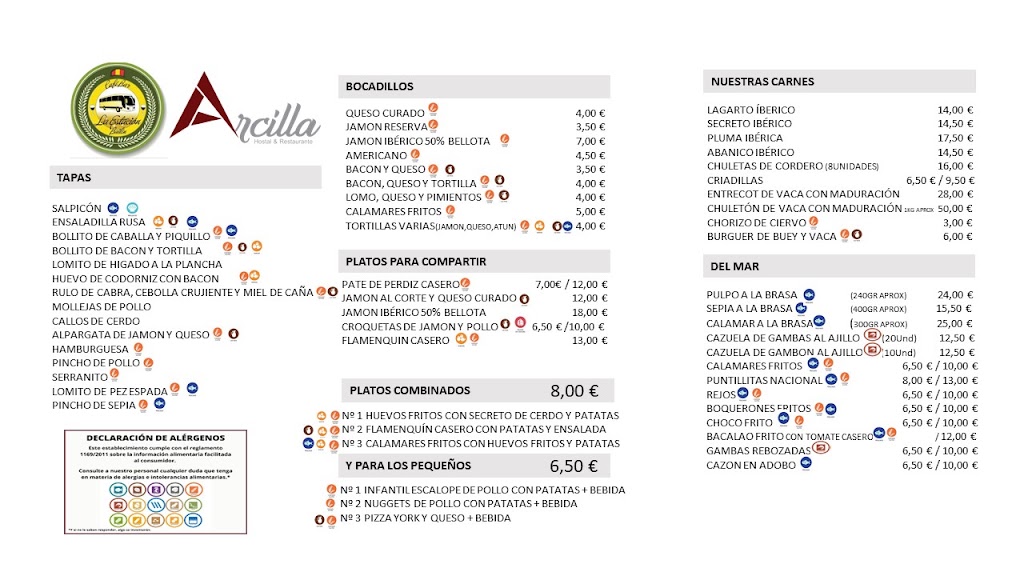 Cafe Bar La Estacion — Carta