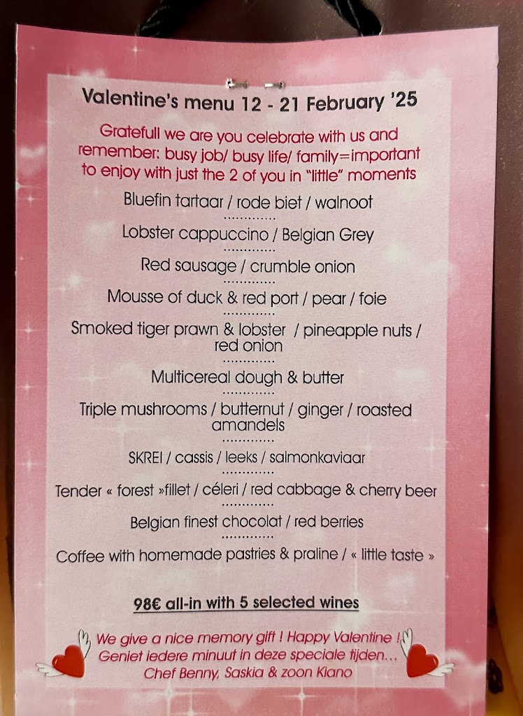 Restaurante Timonel Belchica — Carta