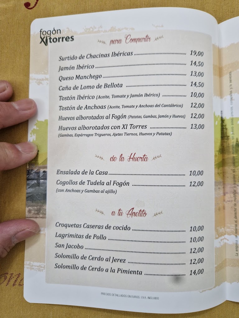 Fogon XI Torres — Carta