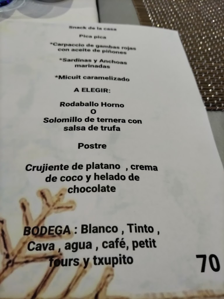 Restaurante Rincon de iruna — Carta
