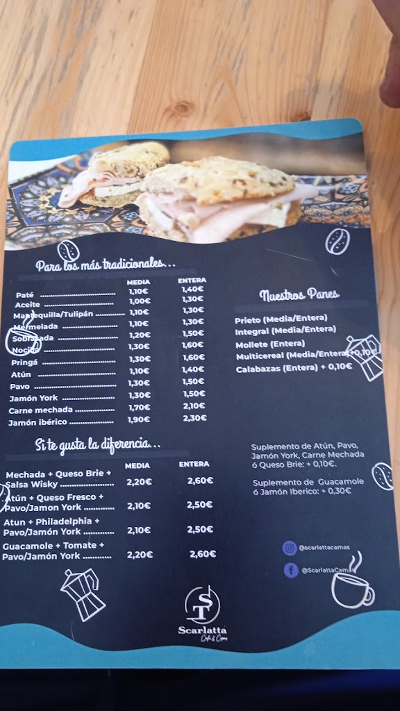 Scarlatta Bar — Carta