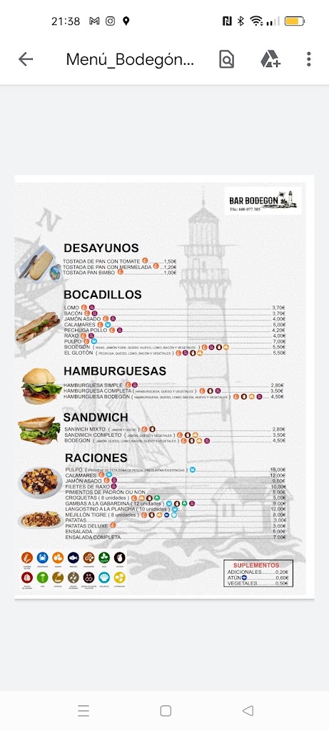 Bar O Bodegon — Del propietario