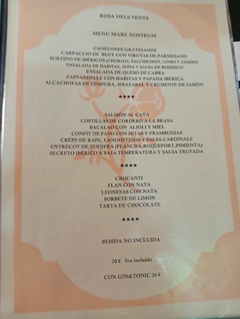 Rosa Dels Vents — Carta