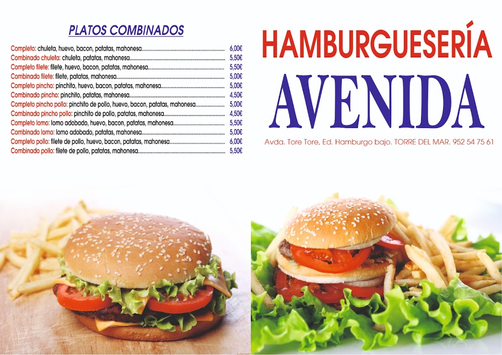 Hamburgueseria Avenida — Carta