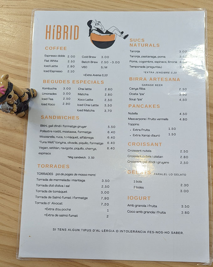 Hibrid Cafe Restaurant — Carta