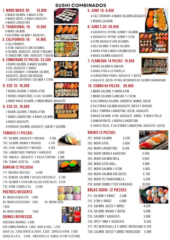 Japan Sushi — Carta
