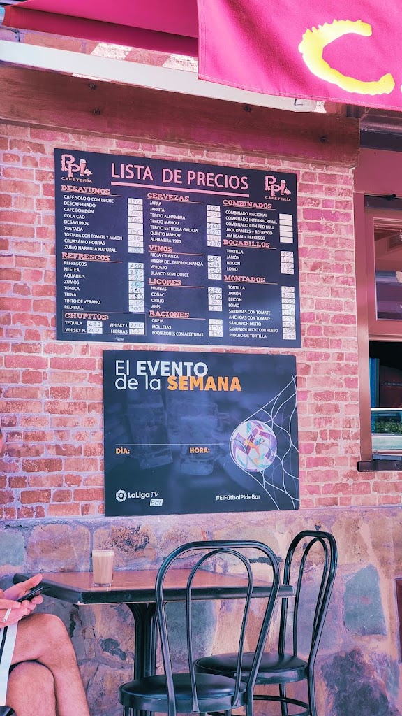 Cafeteria Pepe — Carta