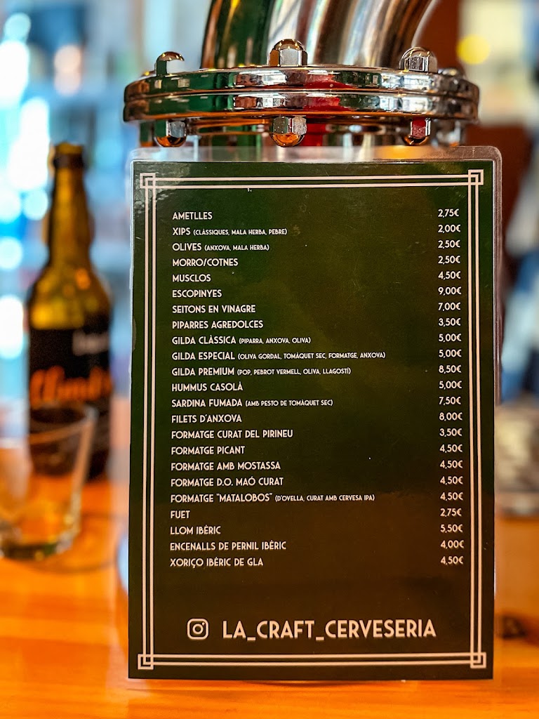 La Craft Cerveseria — Carta