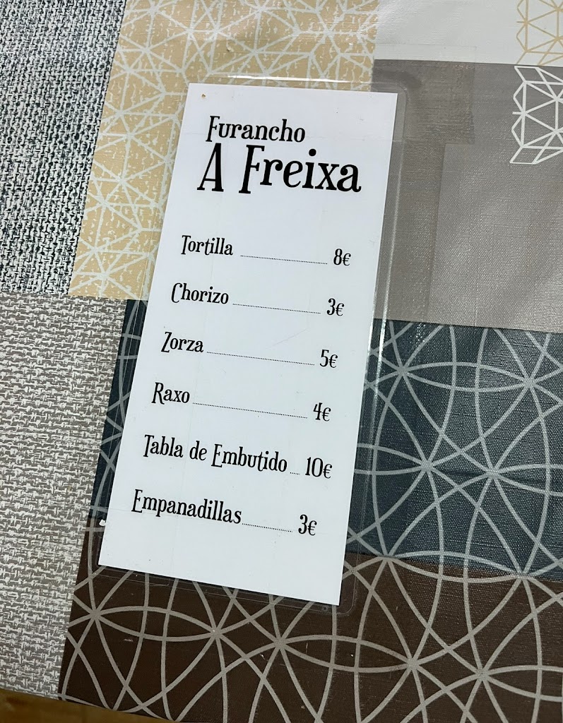 Furancho A Freixa — Carta