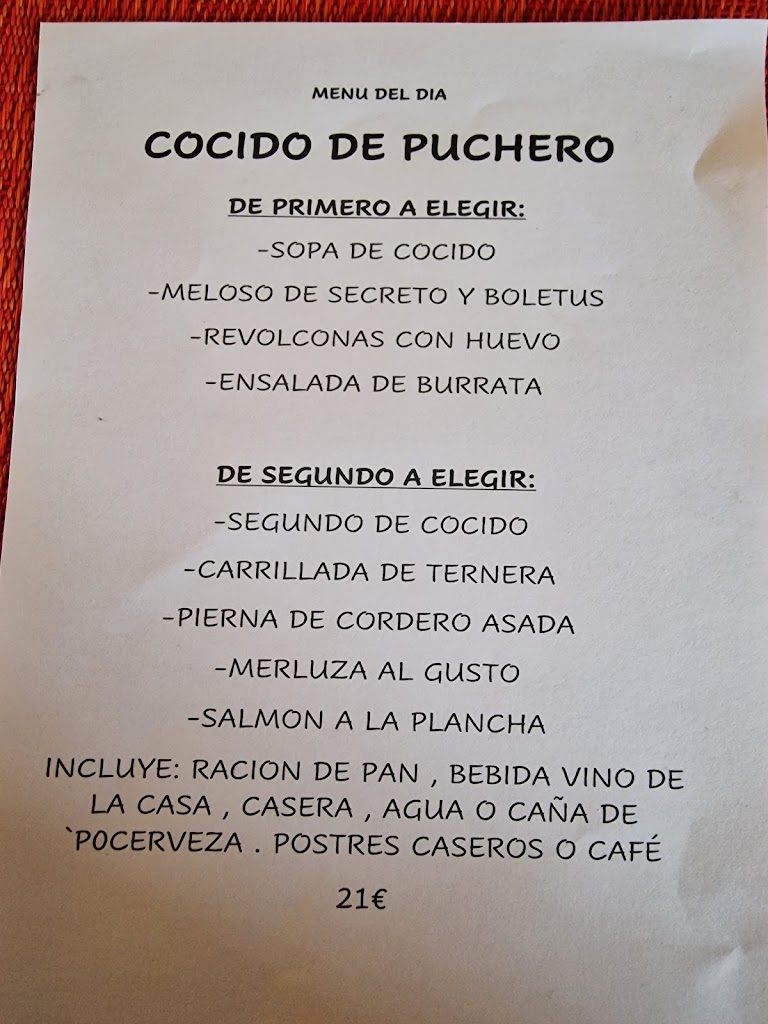 La Parrilla Charra — Carta