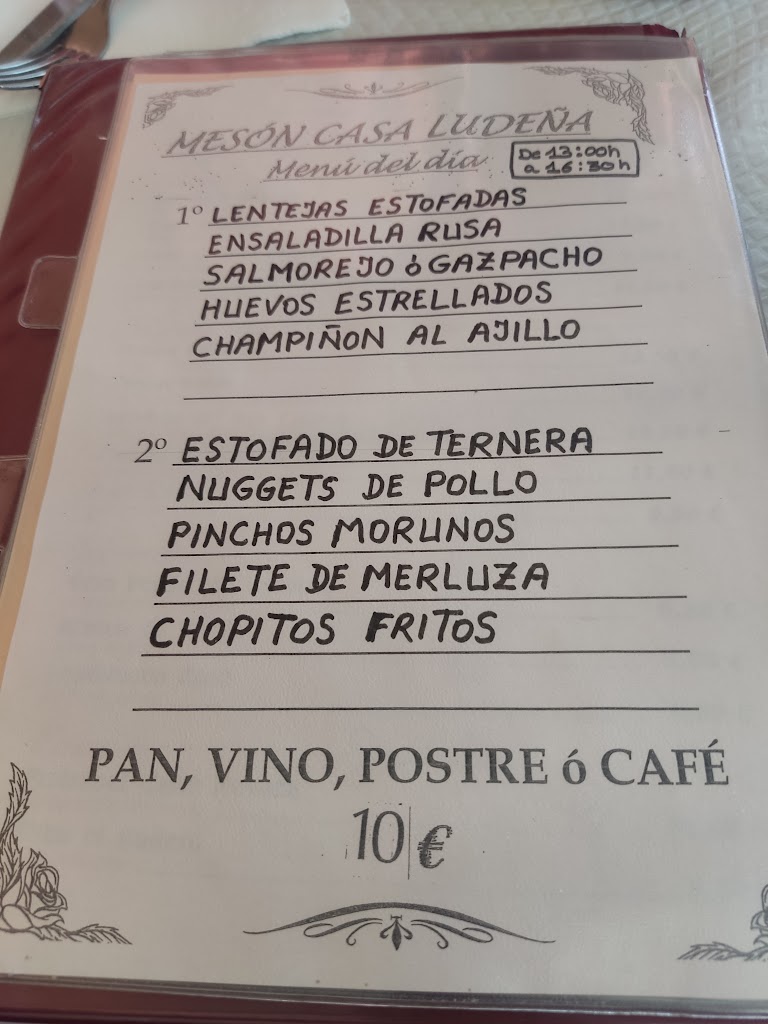 Meson Casa Ludena — Carta