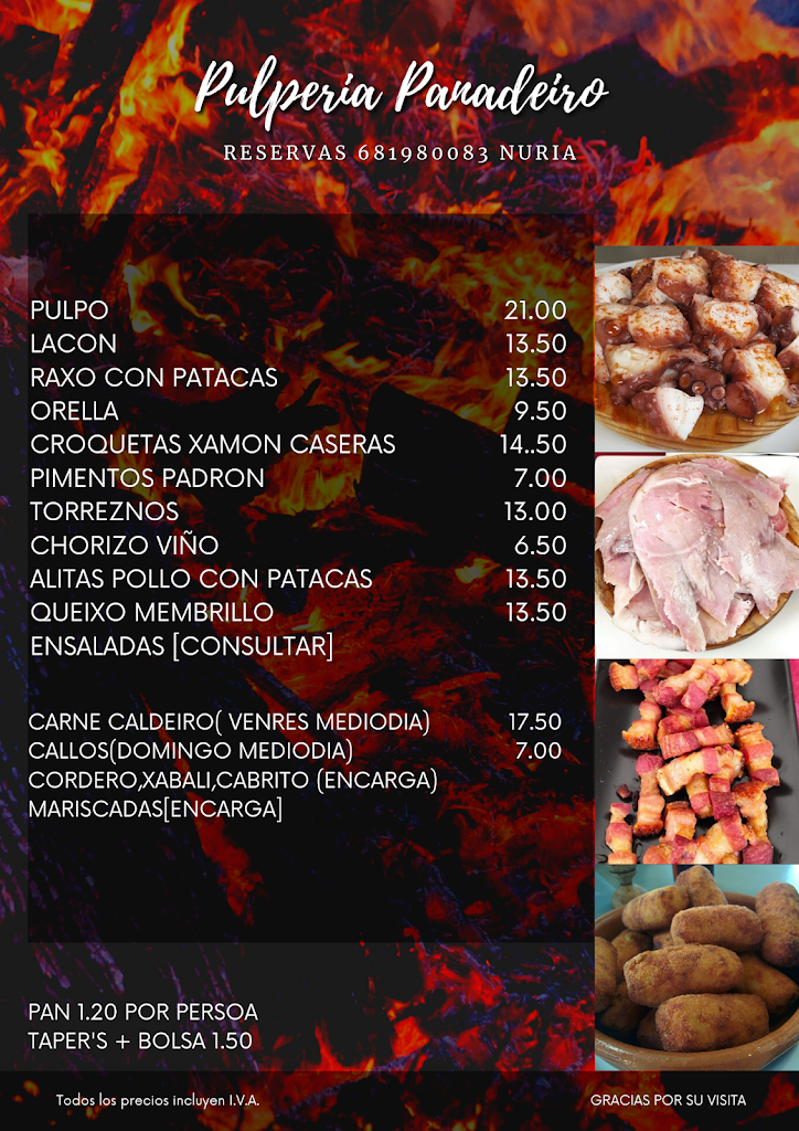 Pulperia O Panadeiro — Carta