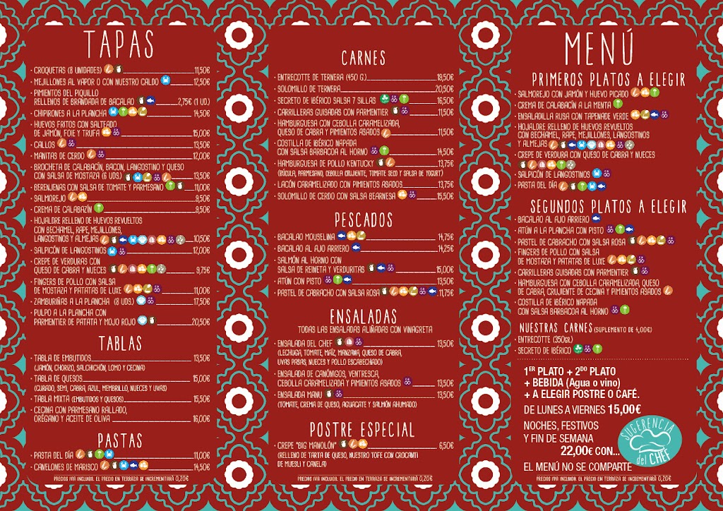 7 Sillas — Carta