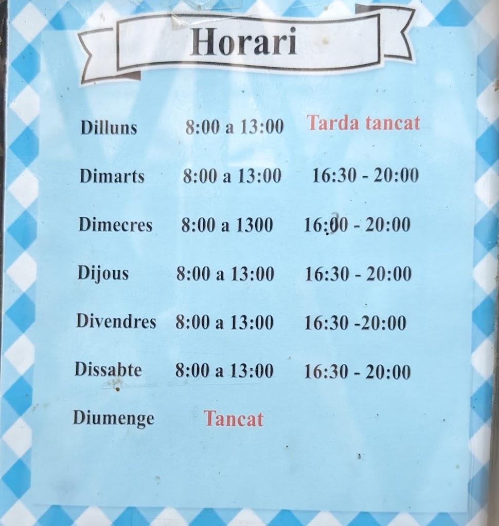 Cafeteria xocolateria el Petritxol — Carta