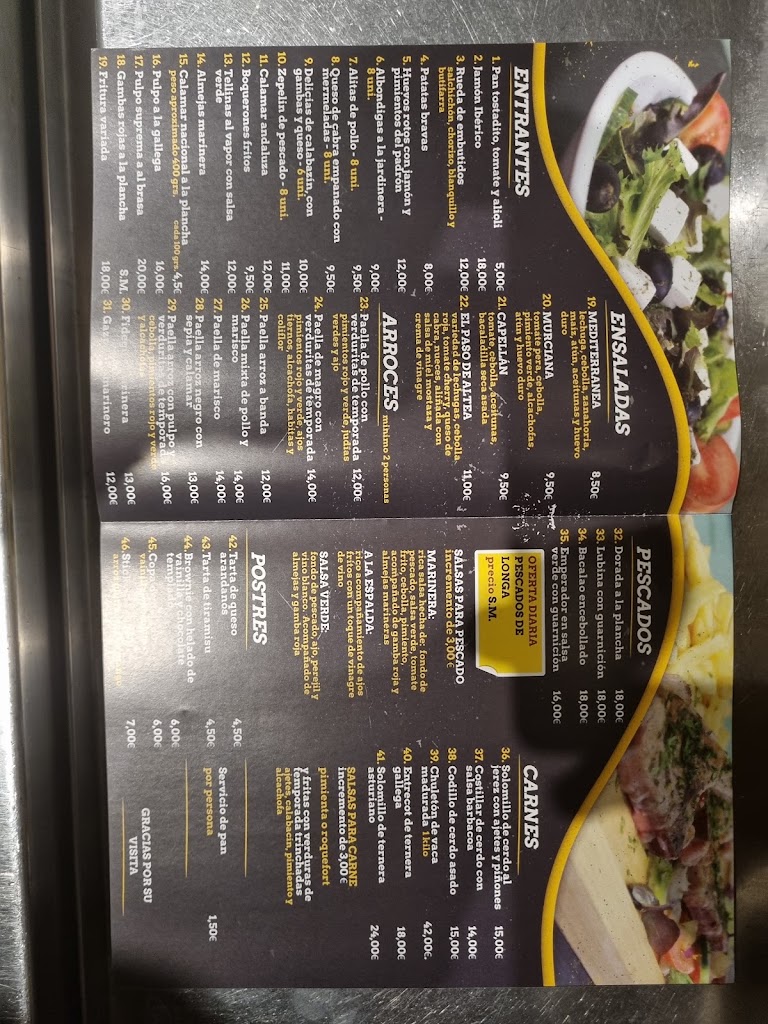 Restaurante "El Paso de Altea" — Carta