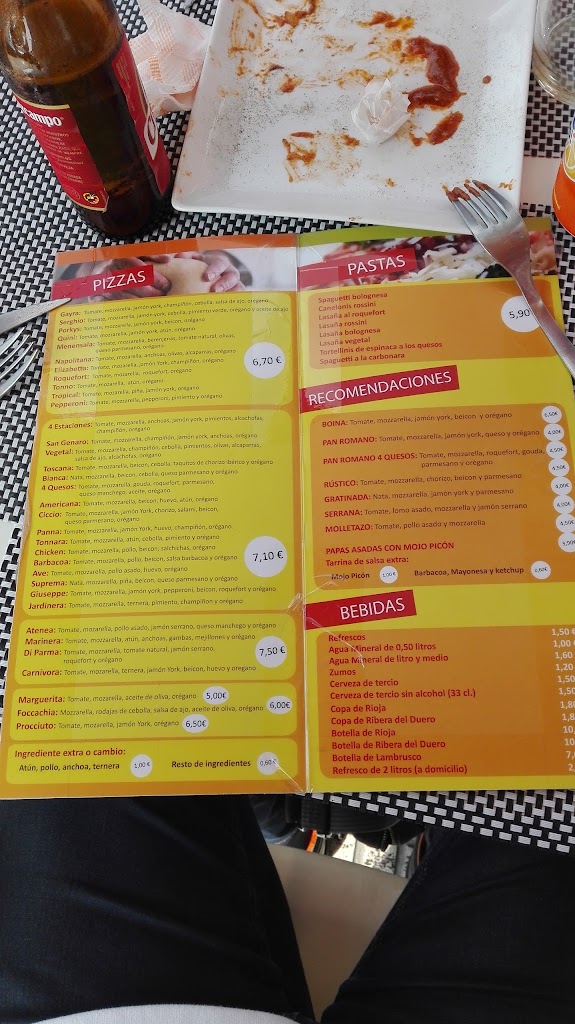 Pizzeria Gayra — Carta
