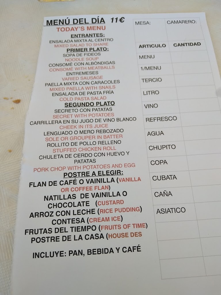 Comer en Mula / Cerveceria-Bar Xantiamen Sayon — Carta