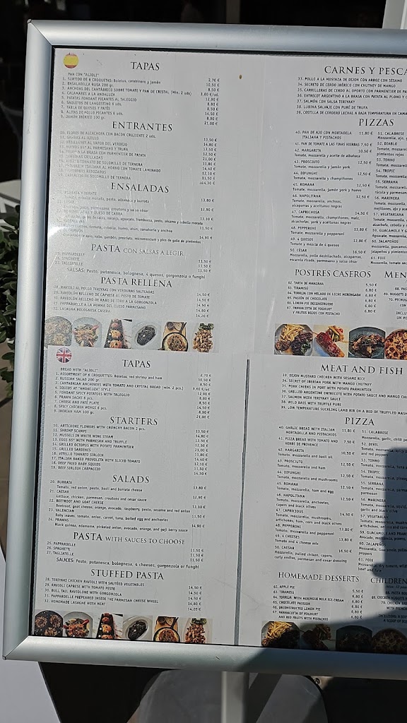 ESSENZA RESTAURANT. — Carta