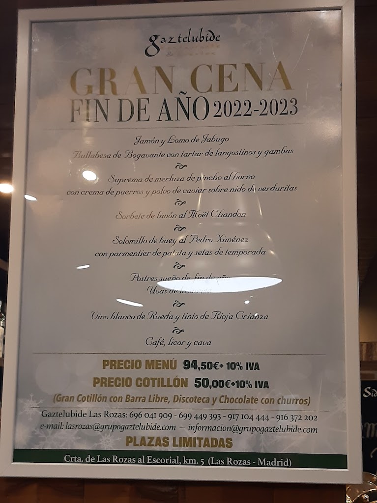 Restaurante Gaztelubide Bodas y Eventos — Carta
