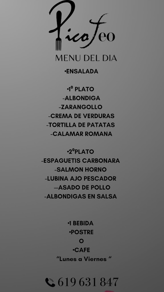 BAR PICOTEO — Carta