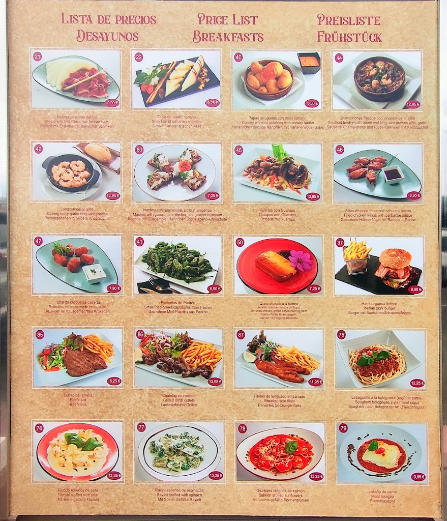 Restaurante El Rodeo — Carta