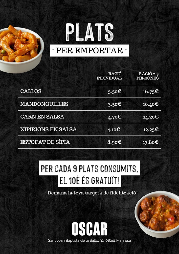 Bar Oscar — Carta