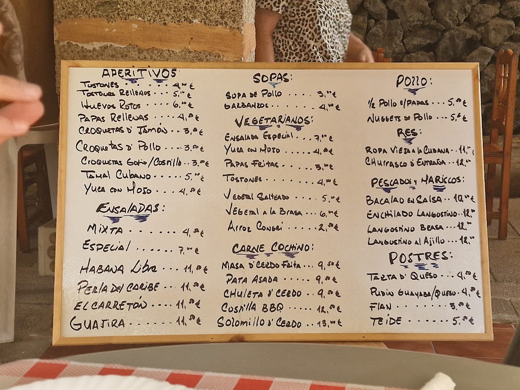 Restaurante La Carreta del Carreton — Carta