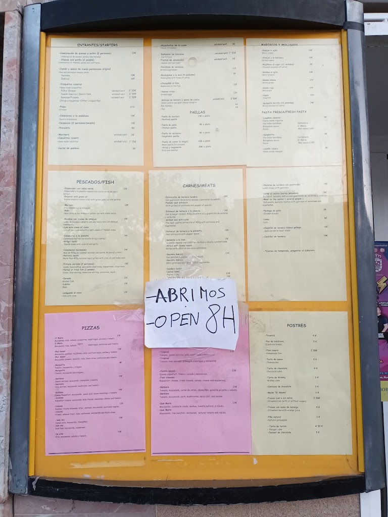 Restaurante Pizzeria D' Maria — Carta