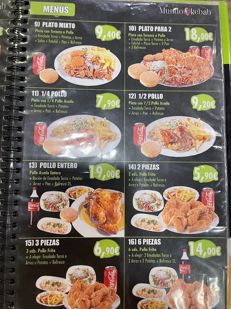 Restaurante Mundo Kebab — Carta