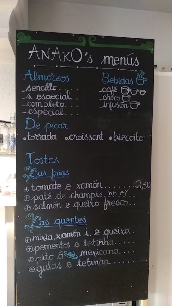 Anako's Cafeteria — Carta