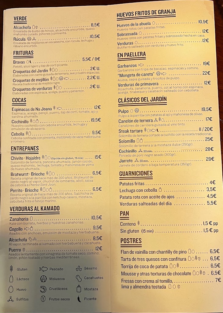 Andana - Restaurante Palma de Mallorca — Carta