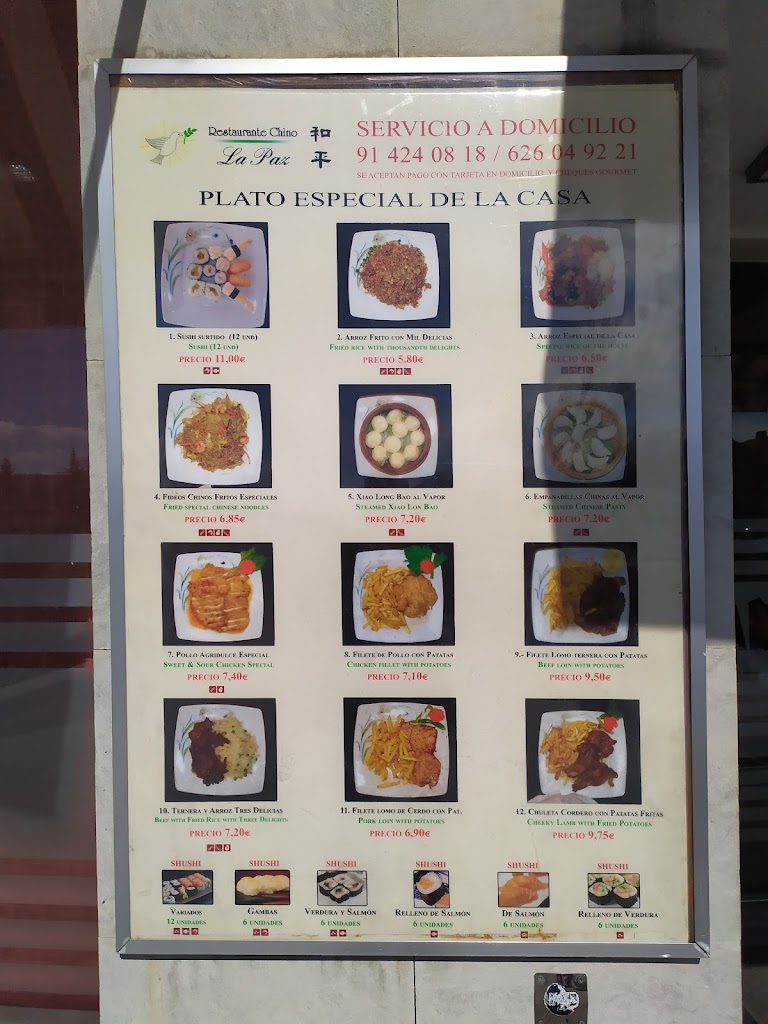 Restaurante La Paz II — Carta