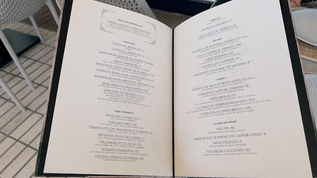 MIND | Restaurant in Torre del Mar — Carta