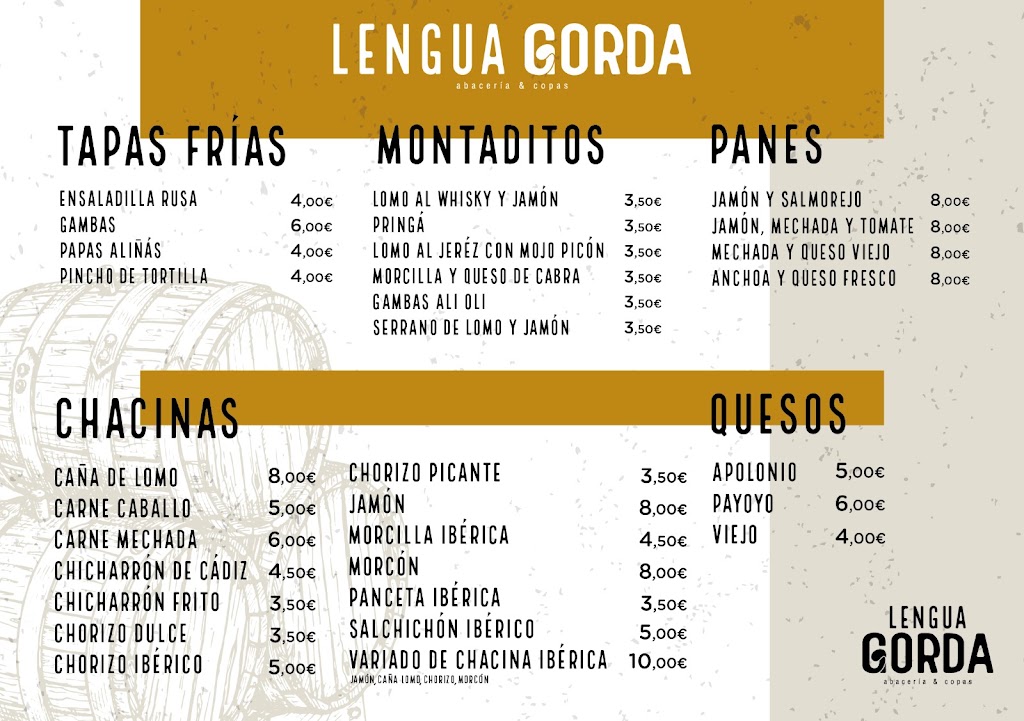 Bar Lengua gorda — Carta