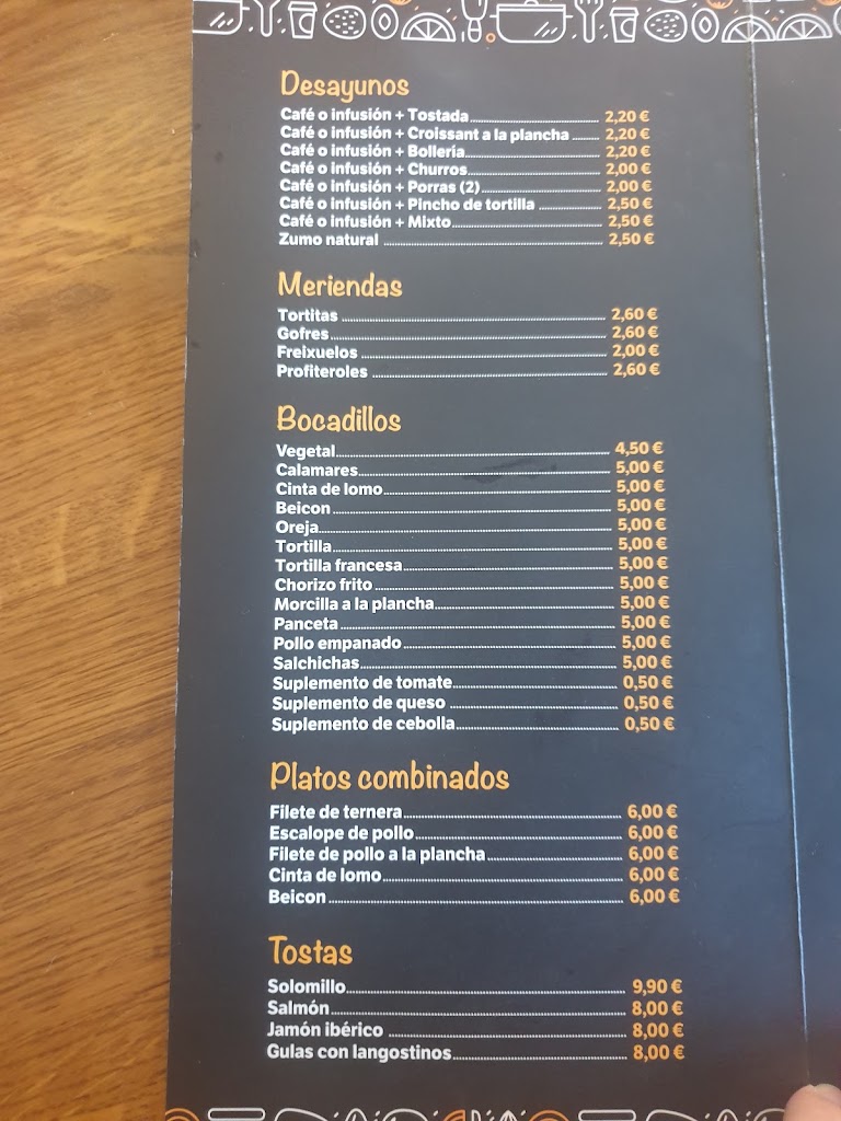 Bruna's Cafeteria Restaurante — Carta