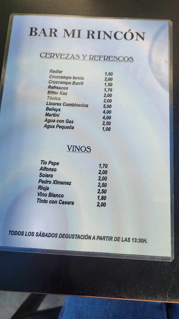 Bar Mi Rincon — Carta