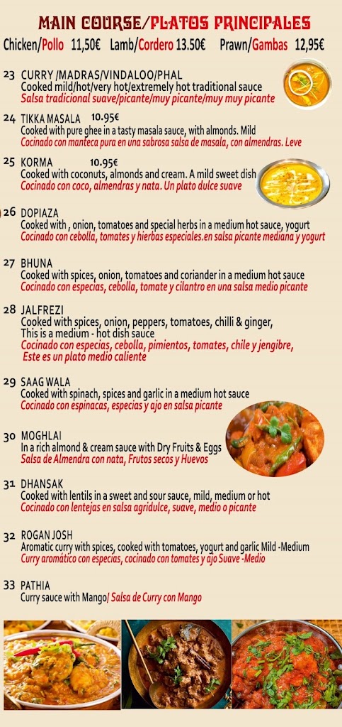 Bombay Brasserie Mediterranean Indian Restaurant — Carta